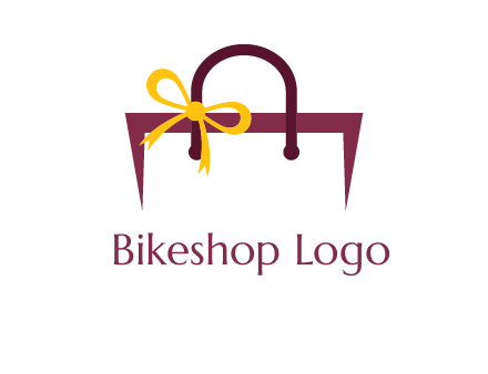 shopping bag with ribbon icon