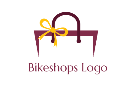 shopping bag with ribbon icon