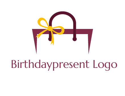 shopping bag with ribbon icon