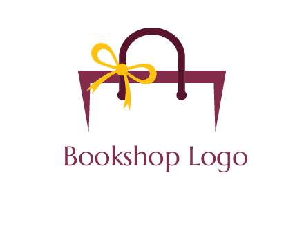 shopping bag with ribbon icon