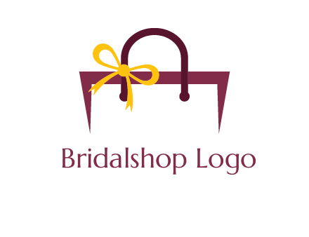 shopping bag with ribbon icon