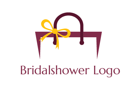 shopping bag with ribbon icon
