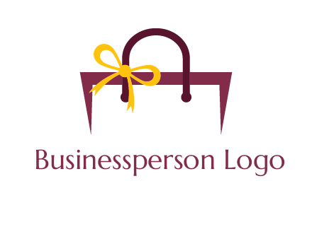 shopping bag with ribbon icon