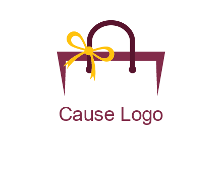 shopping bag with ribbon icon