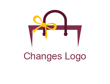 shopping bag with ribbon icon