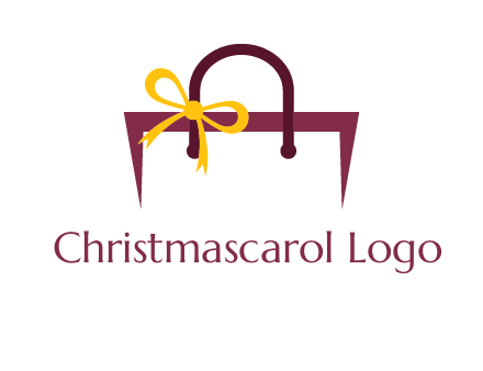 shopping bag with ribbon icon