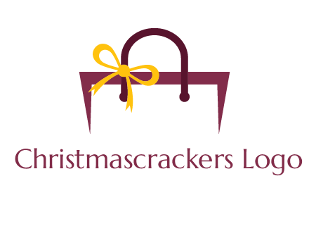 shopping bag with ribbon icon