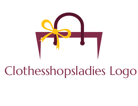 shopping bag with ribbon icon