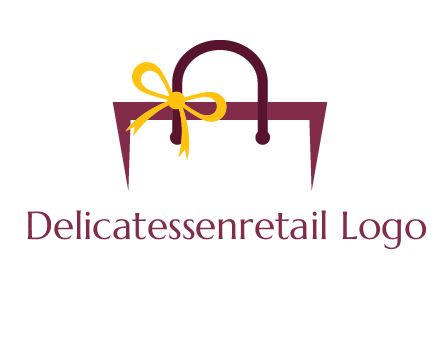 shopping bag with ribbon icon