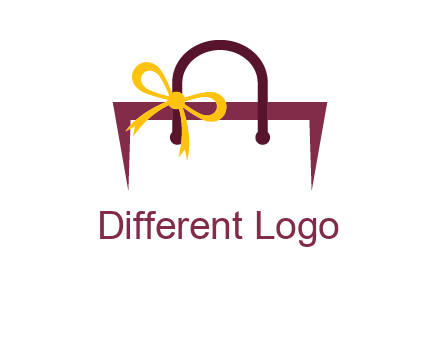 shopping bag with ribbon icon