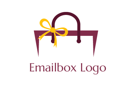 shopping bag with ribbon icon