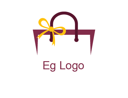shopping bag with ribbon icon