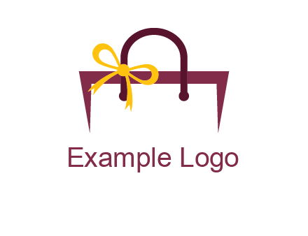 shopping bag with ribbon icon
