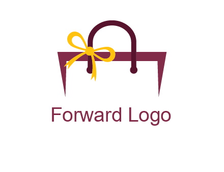 shopping bag with ribbon icon