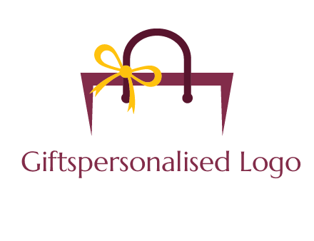 shopping bag with ribbon icon