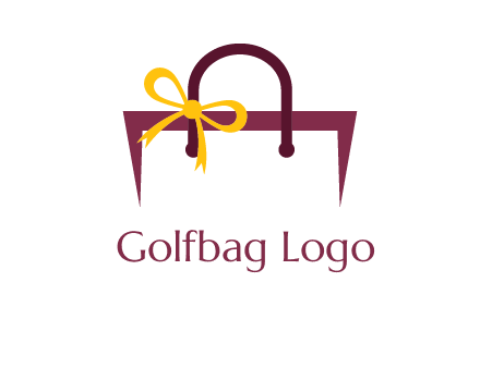 shopping bag with ribbon icon