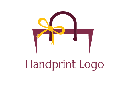 shopping bag with ribbon icon