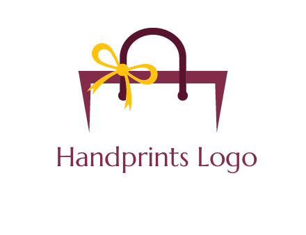 shopping bag with ribbon icon