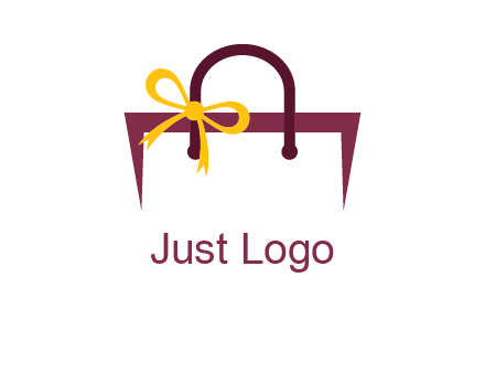 shopping bag with ribbon icon