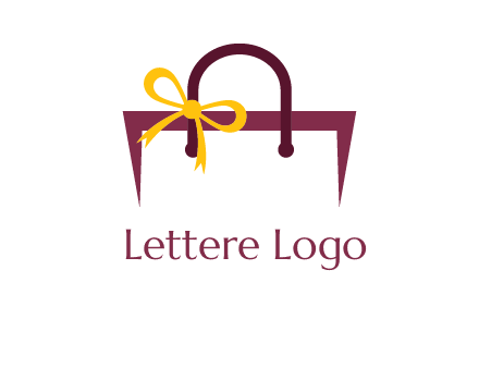 shopping bag with ribbon icon