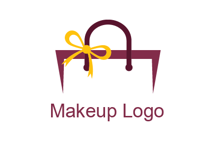 shopping bag with ribbon icon