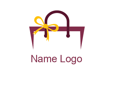 shopping bag with ribbon icon