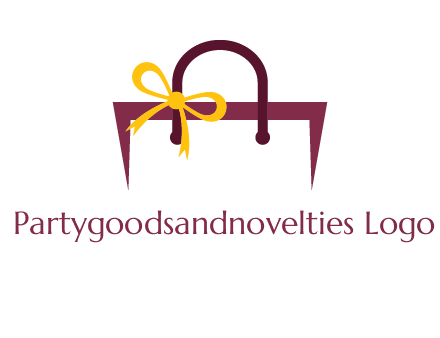 shopping bag with ribbon icon