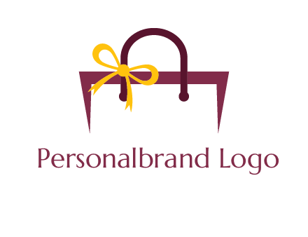 shopping bag with ribbon icon