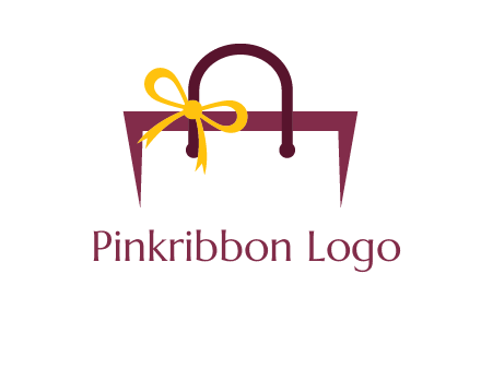 shopping bag with ribbon icon