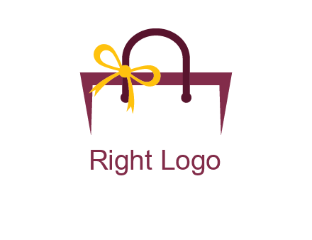 shopping bag with ribbon icon