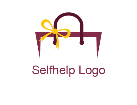 shopping bag with ribbon icon