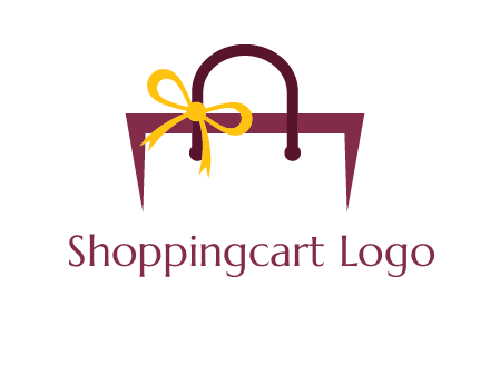 shopping bag with ribbon icon