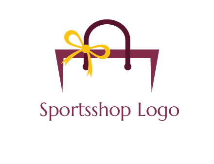 shopping bag with ribbon icon