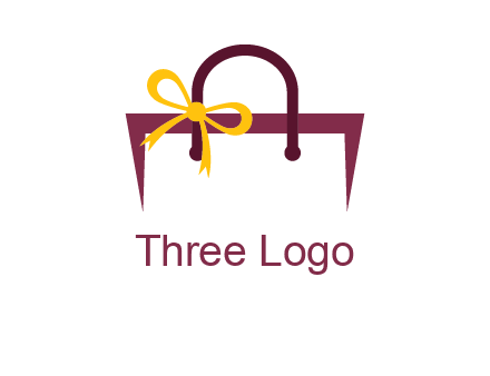shopping bag with ribbon icon