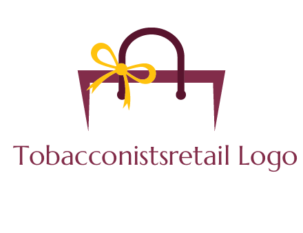 shopping bag with ribbon icon