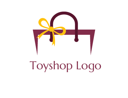 shopping bag with ribbon icon