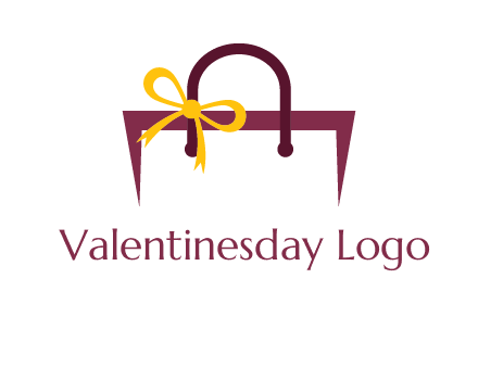 shopping bag with ribbon icon
