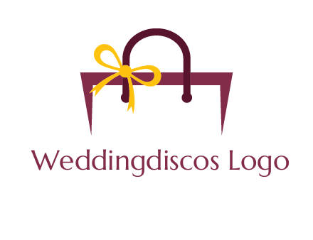 shopping bag with ribbon icon