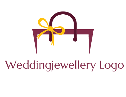 shopping bag with ribbon icon
