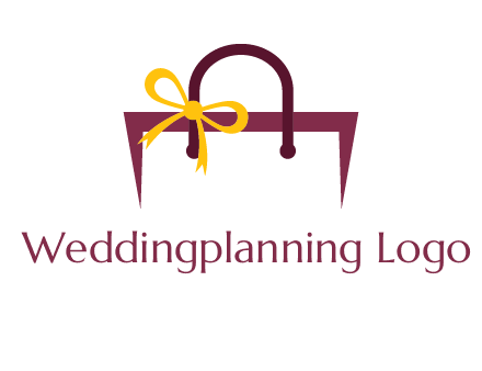 shopping bag with ribbon icon