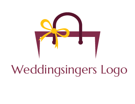 shopping bag with ribbon icon