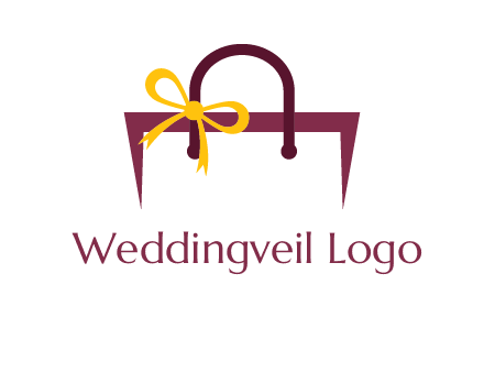 shopping bag with ribbon icon