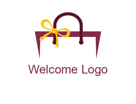 shopping bag with ribbon icon