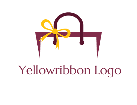 shopping bag with ribbon icon