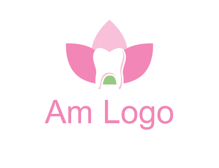 tooth in lotus flower dental logo