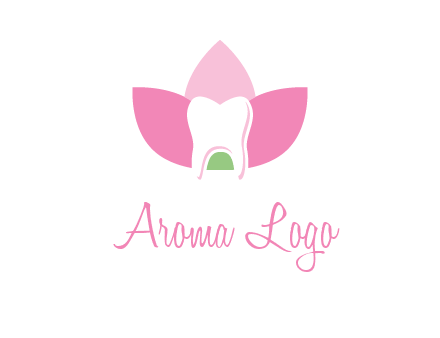 tooth in lotus flower dental logo