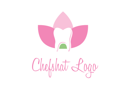 tooth in lotus flower dental logo