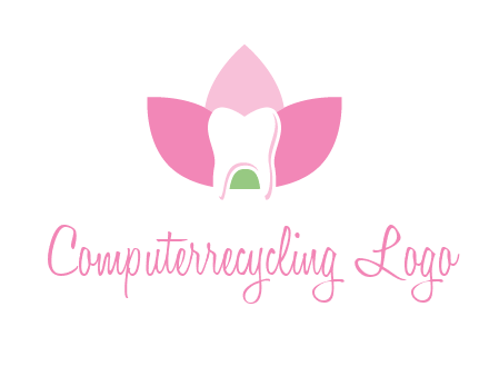 tooth in lotus flower dental logo