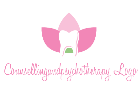tooth in lotus flower dental logo