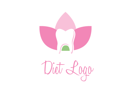 tooth in lotus flower dental logo